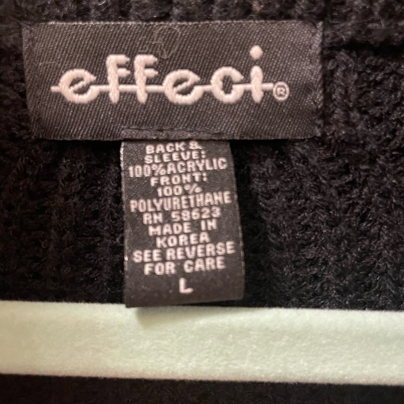 Black Knit and Vegan Leather Patches Jacket - Picture 4 of 4